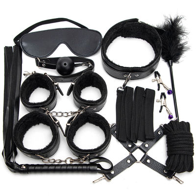 10 Set Light Self Bondage Kit Kit di cuoio SM Slave Passion Fetish Letto di legno