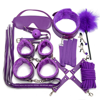 10 Set Light Self Bondage Kit Kit di cuoio SM Slave Passion Fetish Letto di legno