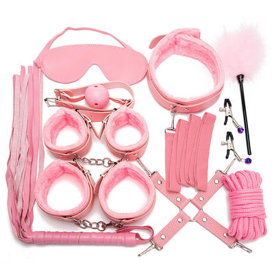 10 Set Light Self Bondage Kit Kit di cuoio SM Slave Passion Fetish Letto di legno