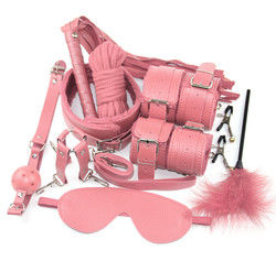 10 Set Light Self Bondage Kit Kit di cuoio SM Slave Passion Fetish Letto di legno