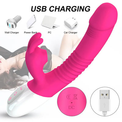 300g USB Recharge Vibratore Sex Toy Coniglio rosa Massaggiatore personale Scaldo Spinta