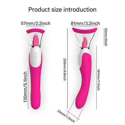 50dB Vibratori sessuali femminili Vibratore sessuale giocattolo lingua femminile dildo riscaldamento succhia-mammiferi