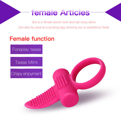 Rosa CE Vibrating Tongue Ring Clitoris Dildo Ring Vibratore 85.8mm X 46.3mm X 8.2mm