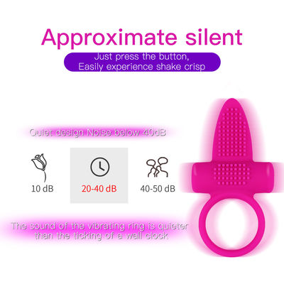 Rosa CE Vibrating Tongue Ring Clitoris Dildo Ring Vibratore 85.8mm X 46.3mm X 8.2mm