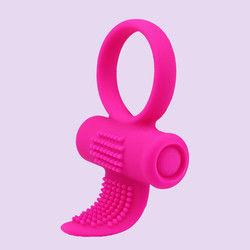 Rosa CE Vibrating Tongue Ring Clitoris Dildo Ring Vibratore 85.8mm X 46.3mm X 8.2mm