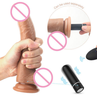 Donne Vibratore sessuale a distanza Peso di plastica Sex Toys Vibrating Dildo Silicone Gomma