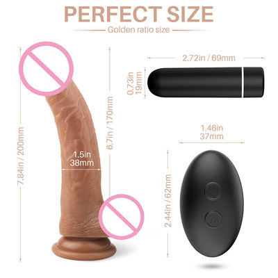 Donne Vibratore sessuale a distanza Peso di plastica Sex Toys Vibrating Dildo Silicone Gomma