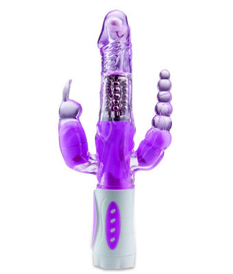 3 in 1 Viola Xxx Vibratore Lesbico Adult Toy Butterfly 360 Vibratore Rotante Patting Rabbit