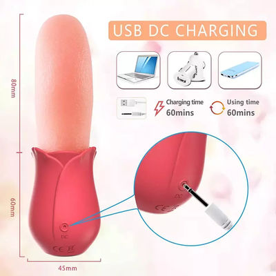 250g Rose Vibrator Sex Toy Nipple Indossabile Stimulatore Clitoris Vibratore Lunghe Lingue