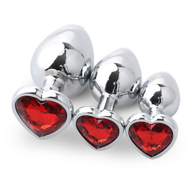 Extremo rosa sesso acciaio inossidabile anal plug enorme culo plug cuore cola giocattoli set