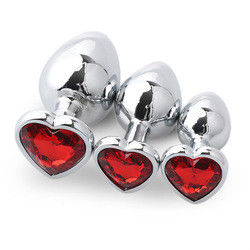Extremo rosa sesso acciaio inossidabile anal plug enorme culo plug cuore cola giocattoli set