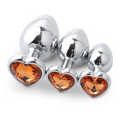 Extremo rosa sesso acciaio inossidabile anal plug enorme culo plug cuore cola giocattoli set