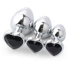 Extremo rosa sesso acciaio inossidabile anal plug enorme culo plug cuore cola giocattoli set