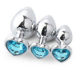 Extremo rosa sesso acciaio inossidabile anal plug enorme culo plug cuore cola giocattoli set