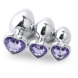 Extremo rosa sesso acciaio inossidabile anal plug enorme culo plug cuore cola giocattoli set