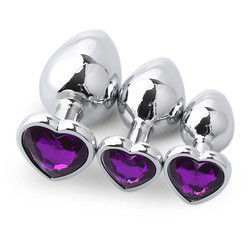 Extremo rosa sesso acciaio inossidabile anal plug enorme culo plug cuore cola giocattoli set