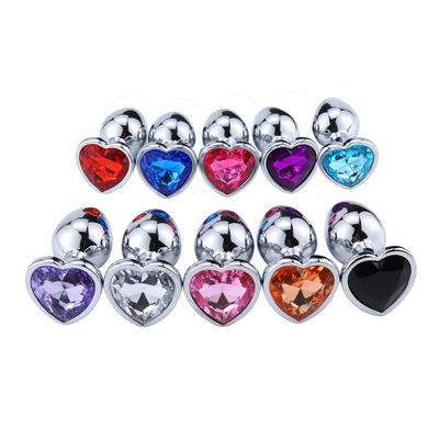 Masturbazione maschile a forma di cuore Vibrating Butt Dildo Multicolor Metal Ass Toy