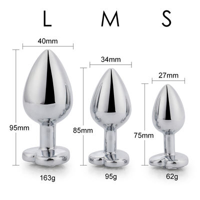 Masturbazione maschile a forma di cuore Vibrating Butt Dildo Multicolor Metal Ass Toy