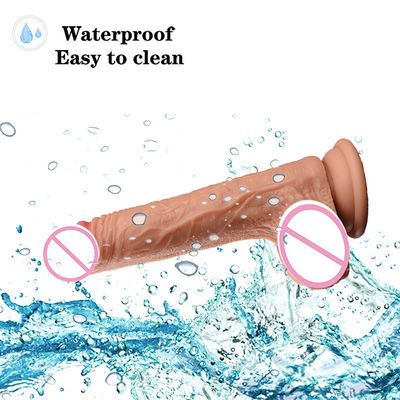Carne Marrone Maschio Realistico Dildo Liquido Morbido Silicone Gomma Sex Toys Per Donne Con Forte Succion Cup