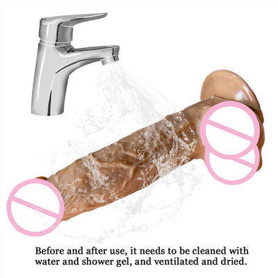 Penis artificiale Anale Maschio Realistico Dildo Liquido Morbido Silicone Gomma Sex Toys Per Donne Forte Succion Cup Manos Liberi