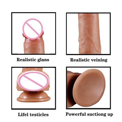 Penis artificiale Anale Maschio Realistico Dildo Liquido Morbido Silicone Gomma Sex Toys Per Donne Forte Succion Cup Manos Liberi