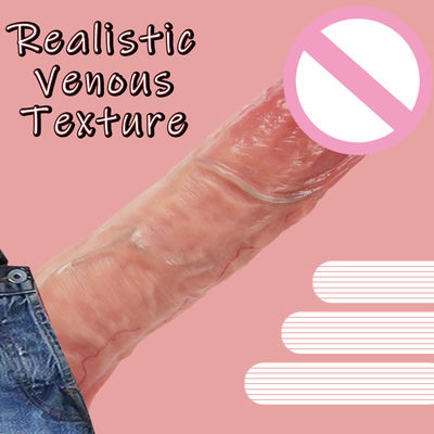 418g di carne marrone di silicone Dildo morbido ROHS Realistic Penis Maschio E Donna Dildo