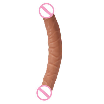 Uomini Donne Dildo sesso gomma Sex Toys Marrone Carne Superficie 30,5 X 4cm 430g