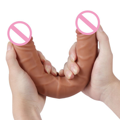 Uomini Donne Dildo sesso gomma Sex Toys Marrone Carne Superficie 30,5 X 4cm 430g
