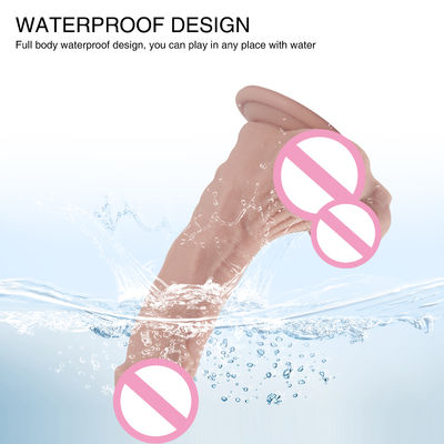 XS-WBB10017 Penis Maschio Realistico Dildo Liquido Morbido Silicone Gomma Sex Toys Per Donne Forte Succion Cup Mani-F