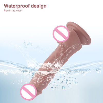 XS-WBB10018 Penis Maschio Realistico Dildo Liquido Morbido Silicone Gomma Sex Toys Per Donne Forte Succion Cup Mani-F