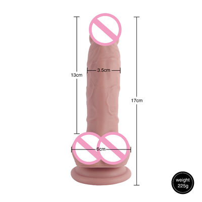 XS-WBB10018 Penis Maschio Realistico Dildo Liquido Morbido Silicone Gomma Sex Toys Per Donne Forte Succion Cup Mani-F