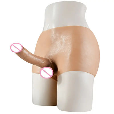 Uomini biancheria intima maschile pene artificiale cinghia su dildo mutande buco solido 820g