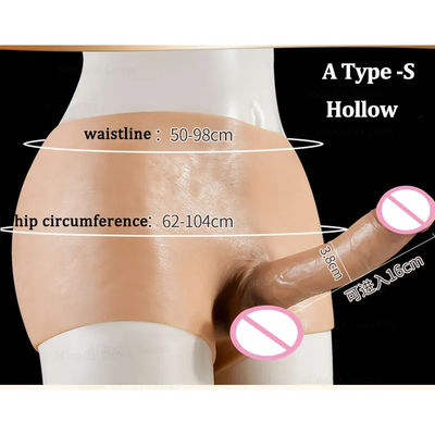 Uomini biancheria intima maschile pene artificiale cinghia su dildo mutande buco solido 820g