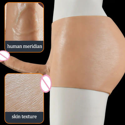 Uomini biancheria intima maschile pene artificiale cinghia su dildo mutande buco solido 820g