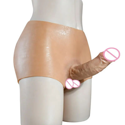 Uomini biancheria intima maschile pene artificiale cinghia su dildo mutande buco solido 820g
