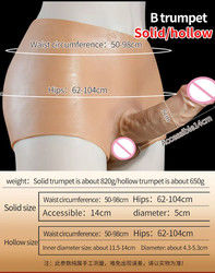 Uomini biancheria intima maschile pene artificiale cinghia su dildo mutande buco solido 820g