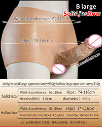Uomini biancheria intima maschile pene artificiale cinghia su dildo mutande buco solido 820g