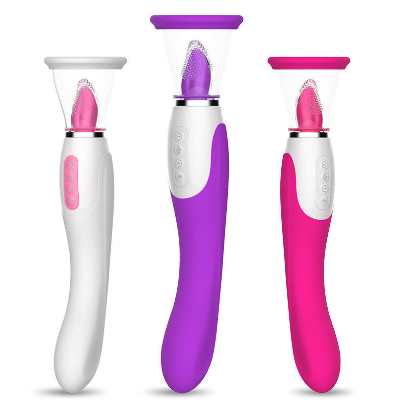 50dB Vibratori sessuali femminili Vibratore sessuale giocattolo lingua femminile dildo riscaldamento succhia-mammiferi