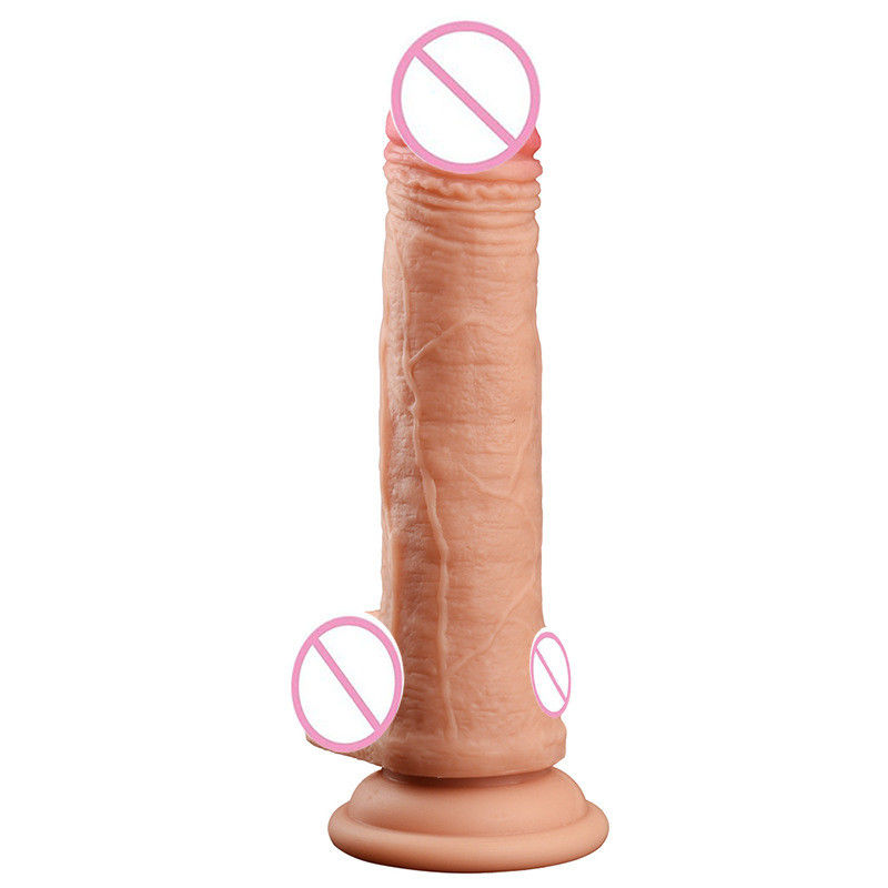 Carne Marrone Maschio Realistico Dildo Liquido Morbido Silicone Gomma Sex Toys Per Donne Con Forte Succion Cup