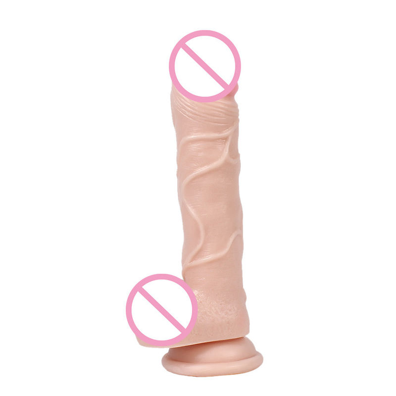 21.5 x 4cm 350g Dildo in silicone liquido marrone di carne iper realistica Dildo per donne